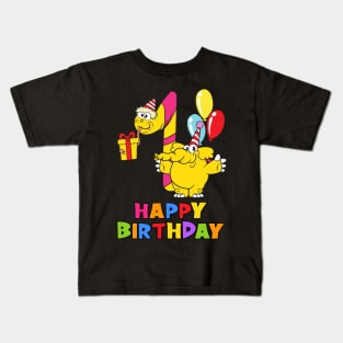 1st First Birthday Party 1 Year Old One Year Kids T-Shirt